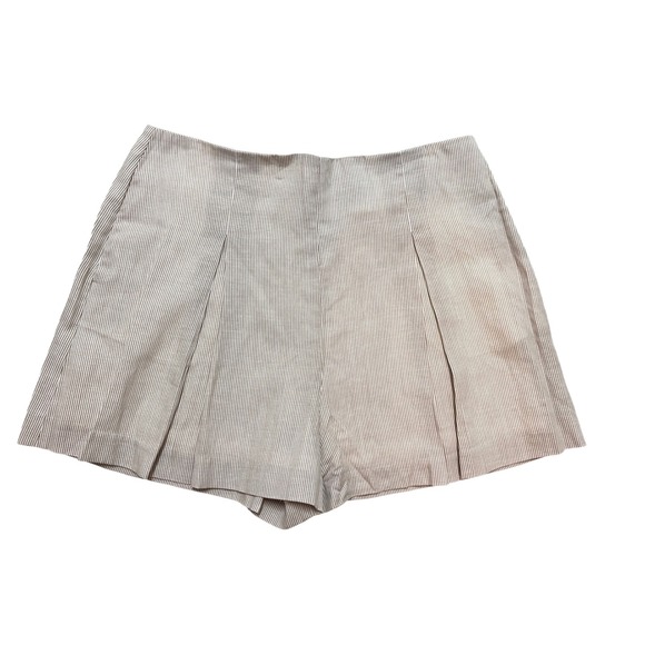 BCBGMAXAZRIA Pinstriped Beige Dress Shorts Sz Medium NWT